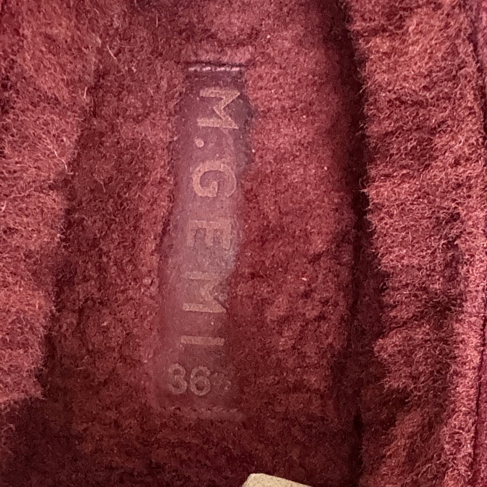 M.Gemi Burgundy Shearling mocassins - Picture 3 of 4